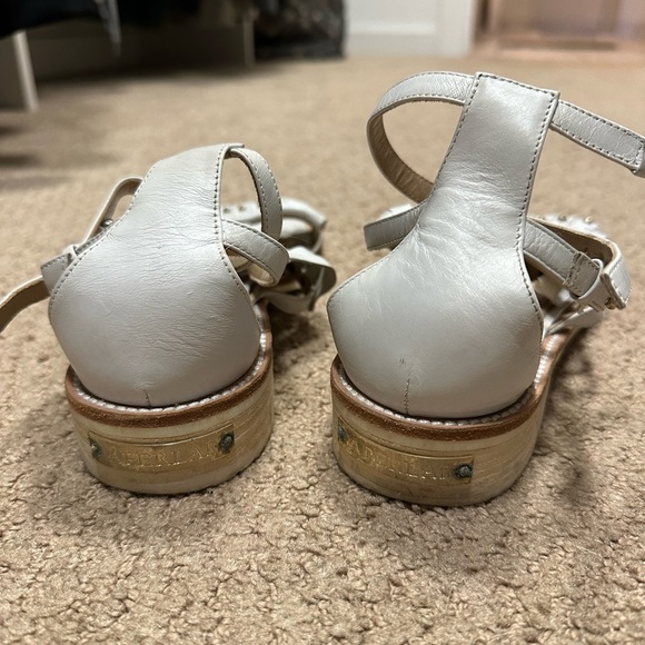 Aperlai Loula White Leather Studded Sandals - Picture 5 of 8